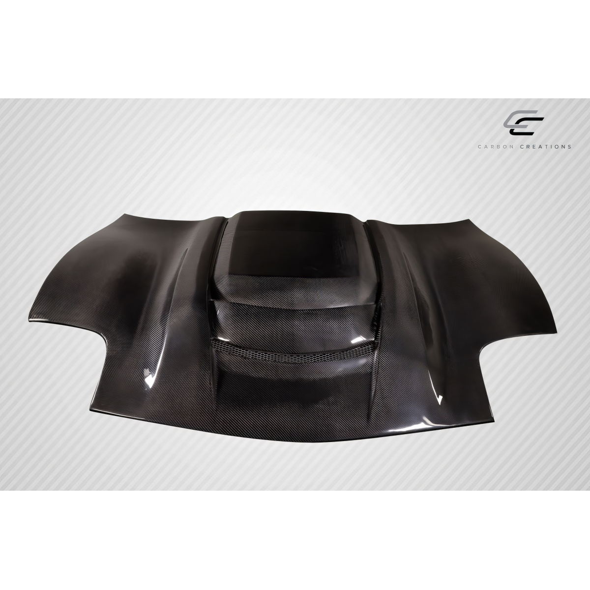 Modify your Chevrolet Corvette 1997 with our Exterior/Hoods - Front view of carbon fiber hood at slight angle