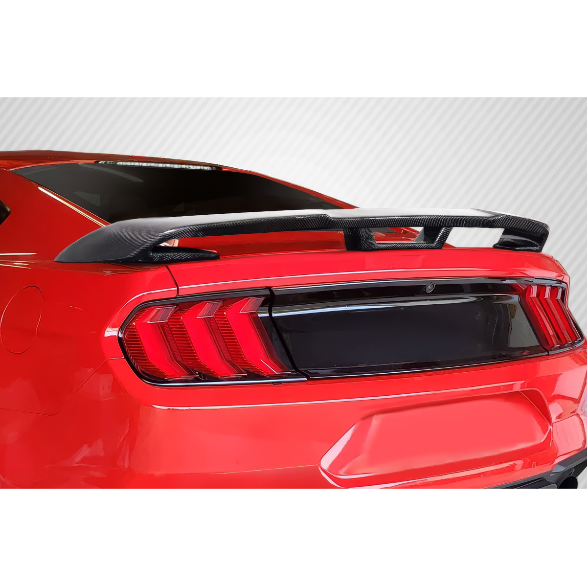 Modify your Ford Mustang 2015 with our Exterior/Wings - Rear angle view of the Mustang showing the wing