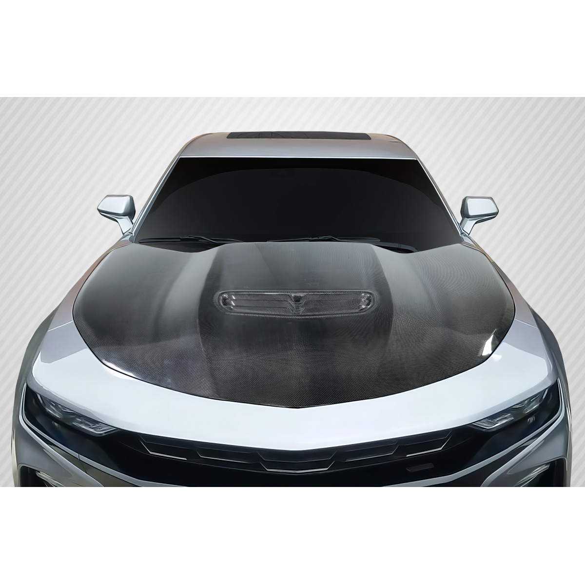 Modify your Chevrolet Camaro 2016 with our Exterior/Hoods - Front view of the vehicle at eye level