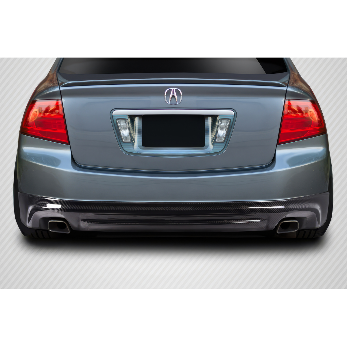 Modify your Acura TL 2004 with our Exterior/Rear Lips - Rear view showing the carbon fiber lip design
