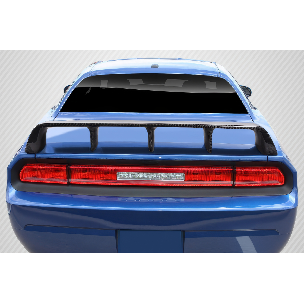 Modify your Dodge Challenger 2008 with our Exterior/Wings - Rear view of the vehicle spoiler at a straight angle