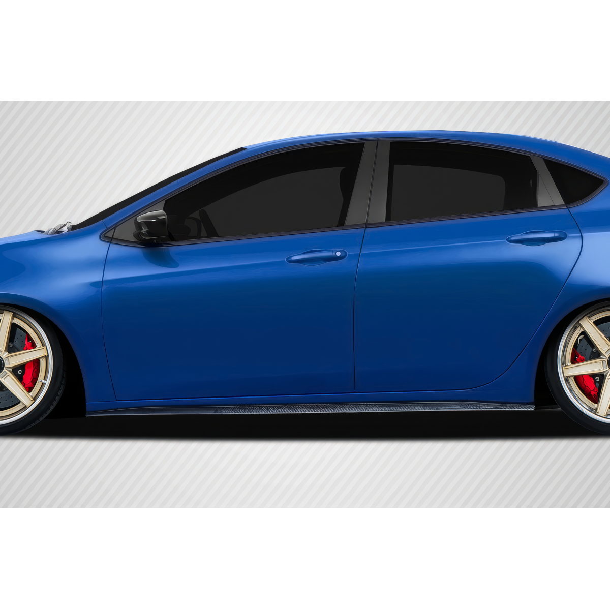 Modify your Dodge Dart 2013 with our Exterior/Side Skirts - Side view at a slight angle from the left