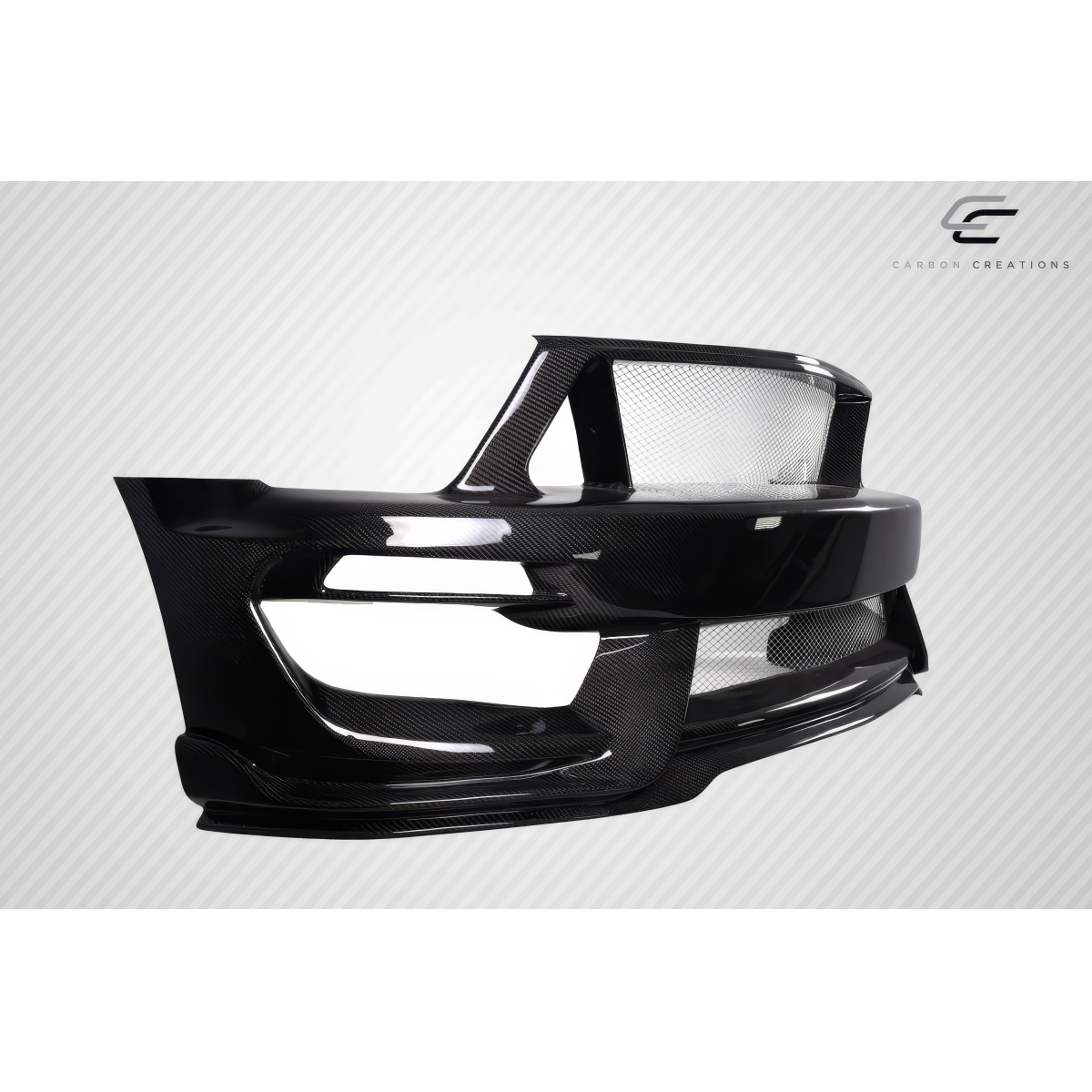 Modify your Ford Mustang 2005 with our Exterior/Front Bumpers or Lips - Front view showing carbon fiber bumper design