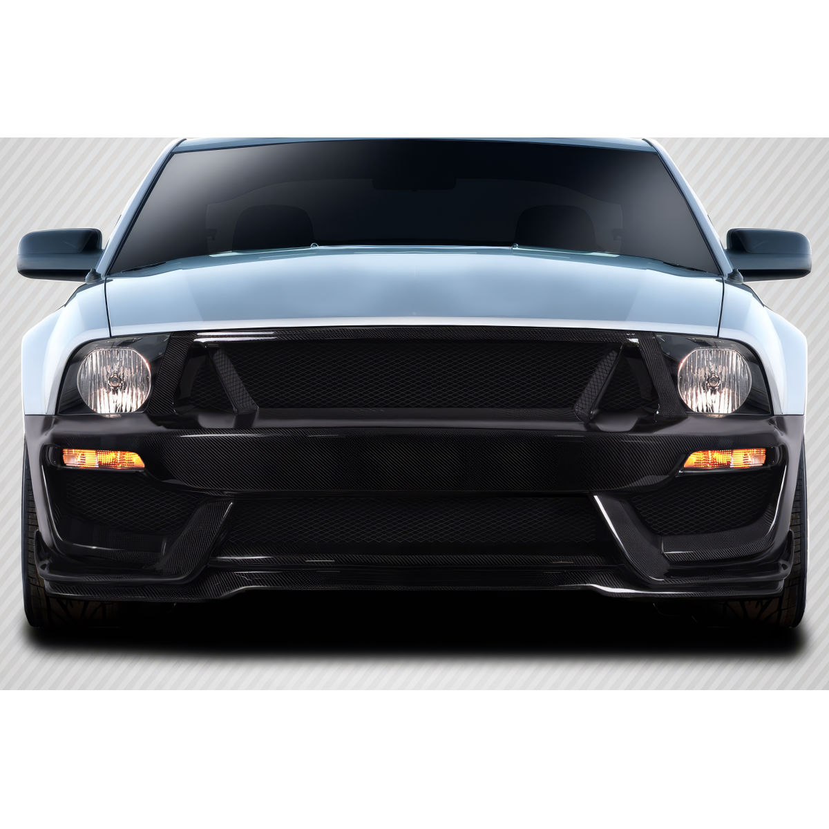 Modify your Ford Mustang 2005 with our Exterior/Front Bumpers or Lips - Frontal view of the vehicle at eye level