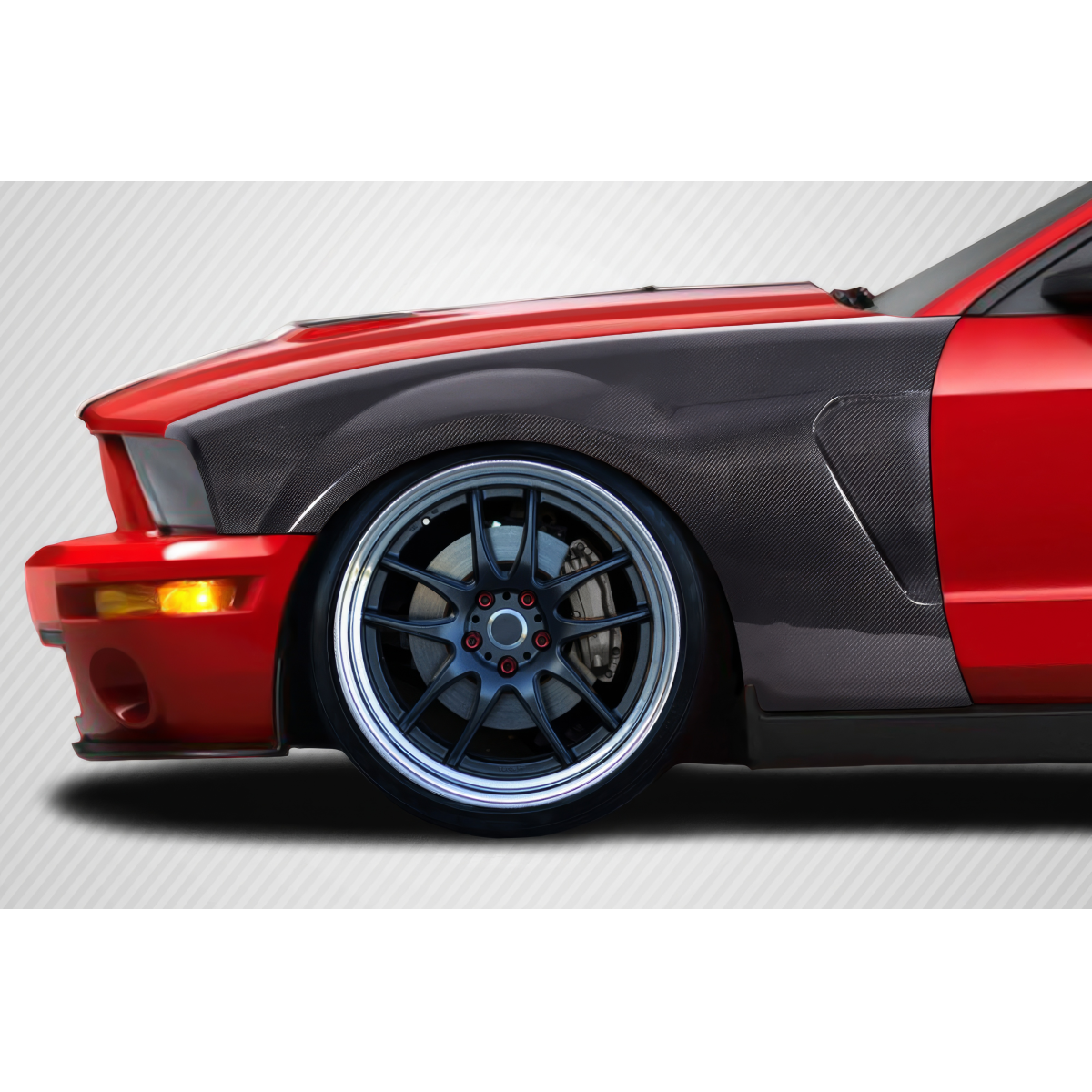 Modify your Ford Mustang 2005 with our Exterior/Fenders - Front left side angle of a car fender