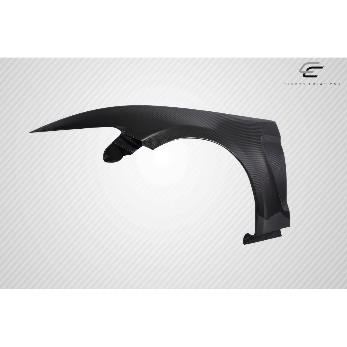 Modify your Ford Mustang 2015 with our Exterior/Fenders - Angle view of carbon fiber fender part