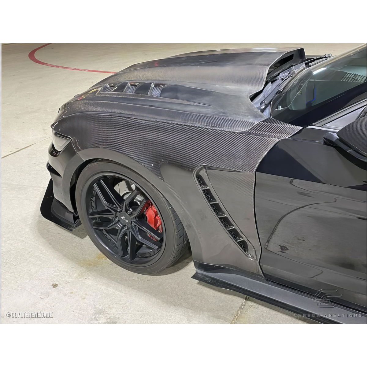 Modify your Ford Mustang 2015 with our Exterior/Fenders - Viewed from a low angle showing fender details