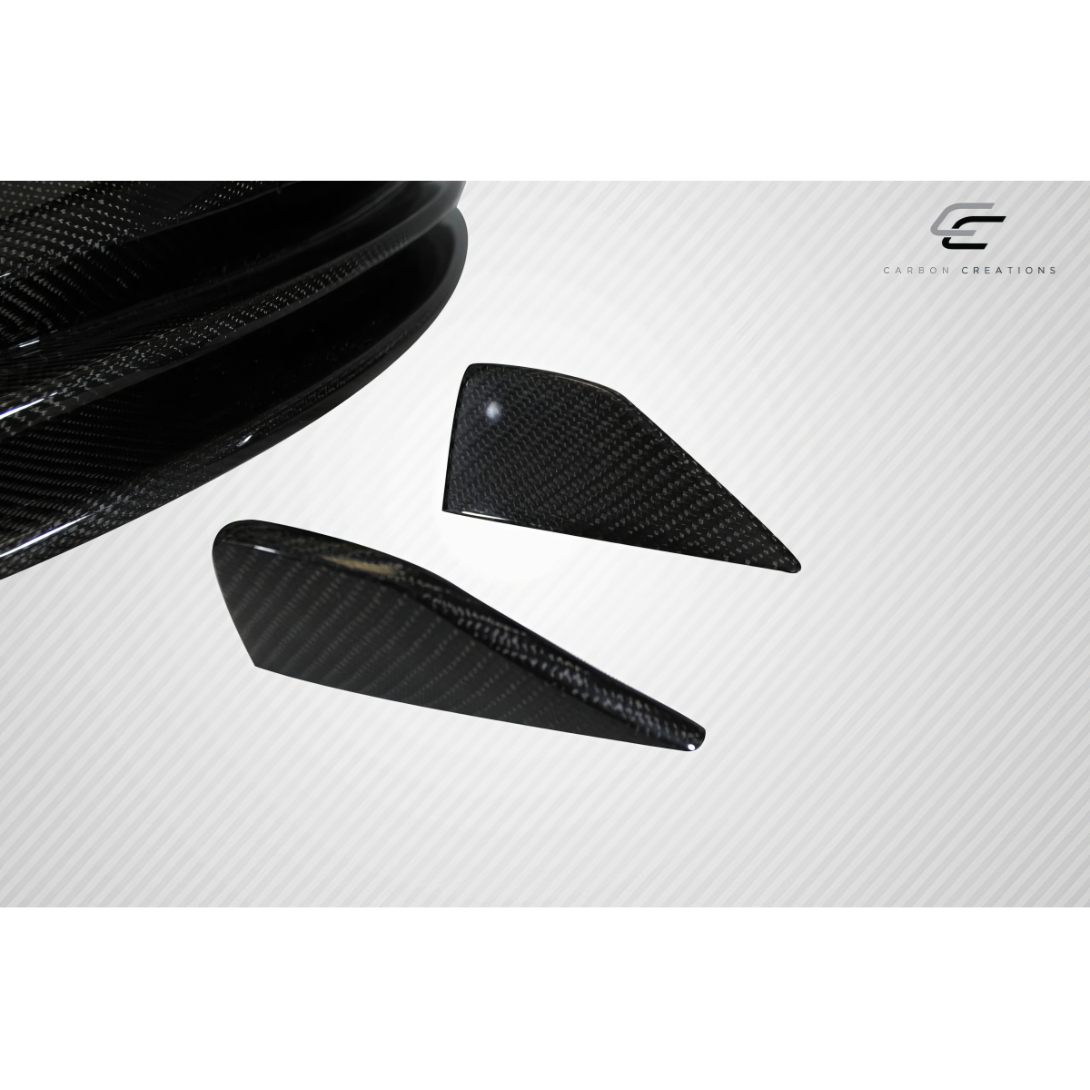 Modify your Ford Mustang 2015 with our Exterior/Front Bumpers or Lips - Front angle view of carbon fiber bumper part