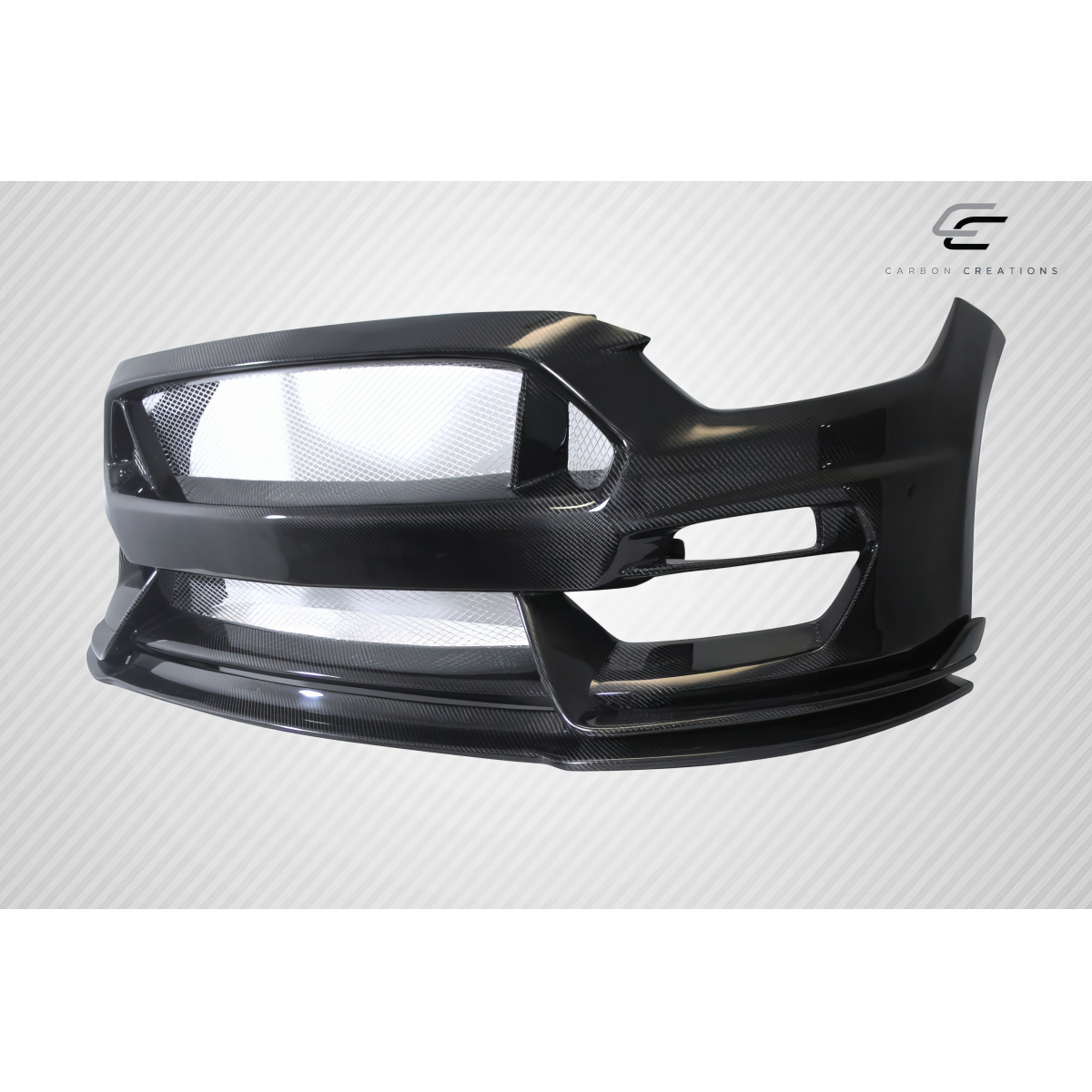 Modify your Ford Mustang 2015 with our Exterior/Front Bumpers or Lips - Front angle view of front bumper part