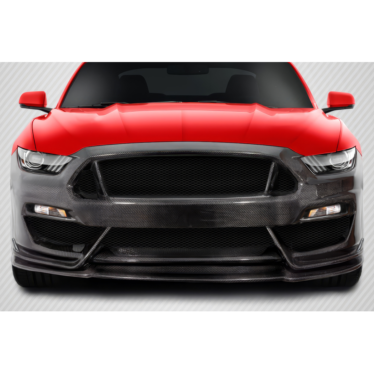 Modify your Ford Mustang 2015 with our Exterior/Front Bumpers or Lips - Front view of vehicle at a straight angle