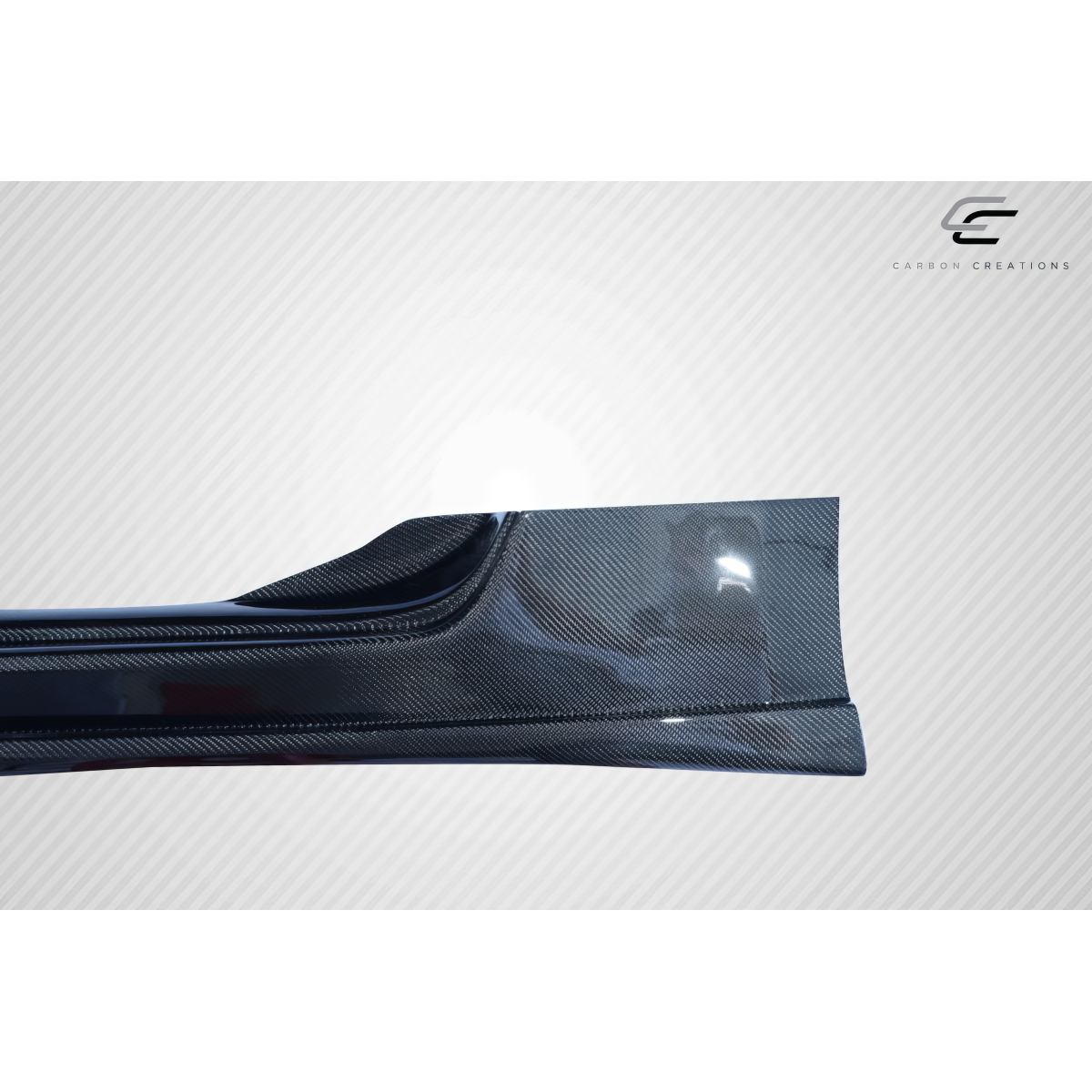 Modify your Nissan 370Z 2009 with our Exterior/Side Skirts - Side view of carbon fiber side skirt at slight angle