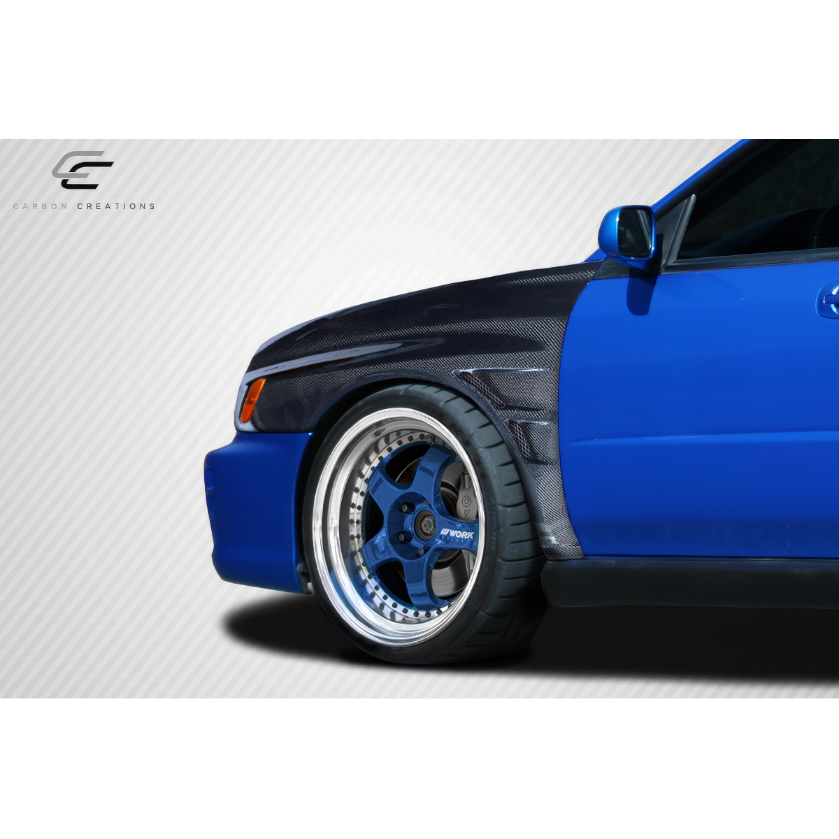 Modify your Subaru Impreza 2002 with our Exterior/Fenders - Side angle showcasing fender design and wheels