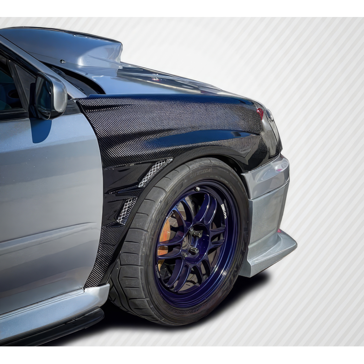 Modify your Subaru Impreza 2004 with our Exterior/Fenders - Angled view of car fender from the side