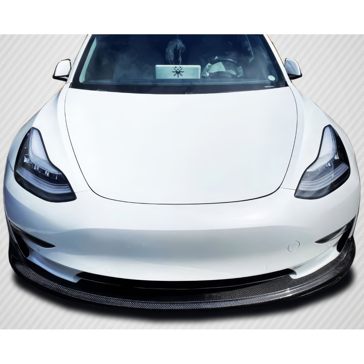 Modify your Tesla 3 2018 with our Exterior/Front Bumpers or Lips - Front view showing lower lip of vehicle
