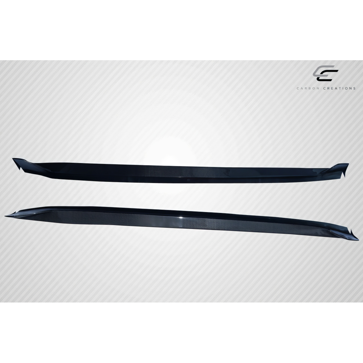 Modify your Tesla 3 2018 with our Exterior/Side Skirts - Side view of carbon fiber side skirts at slight angle