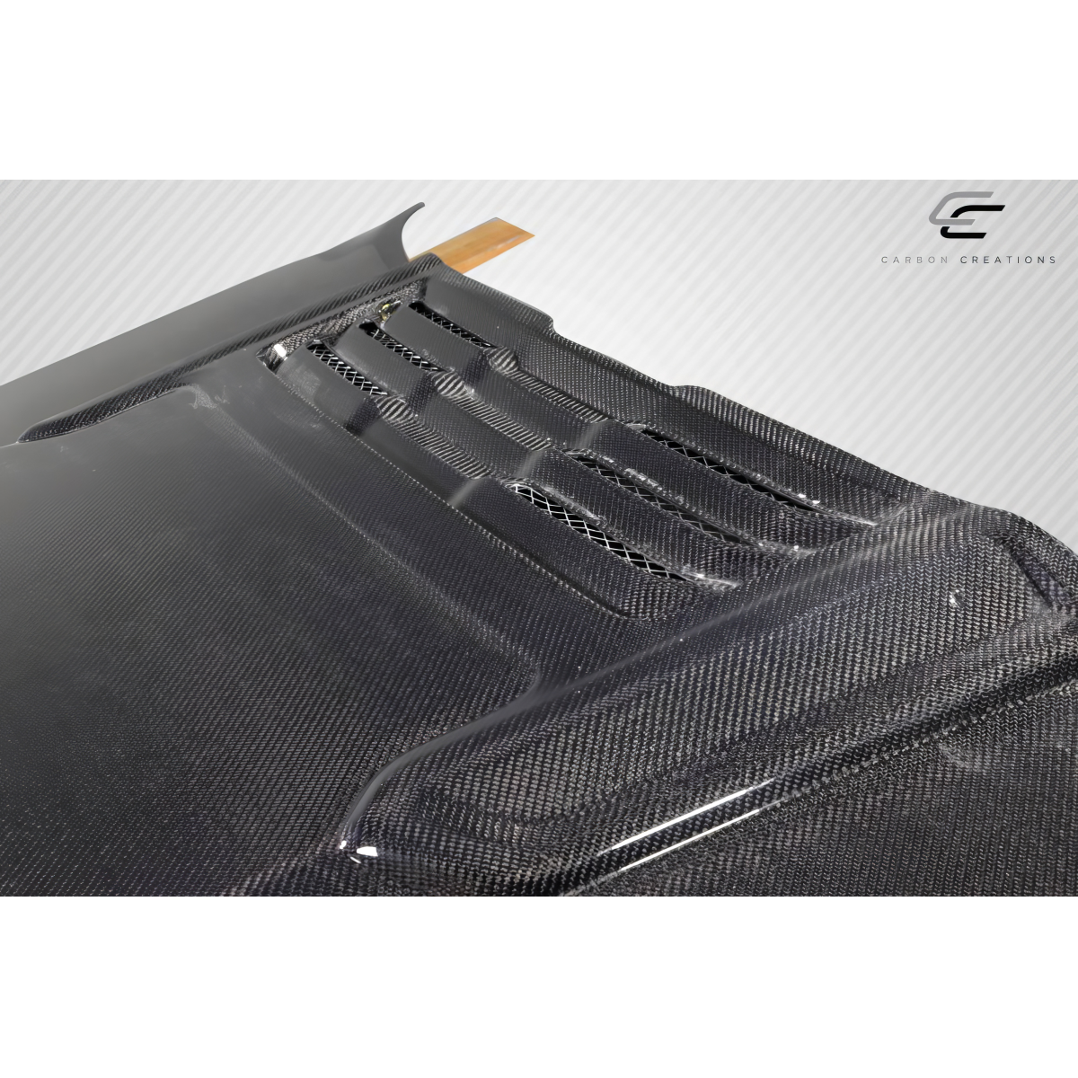 Modify your Dodge Ram 2019 with our Exterior/Hoods - Top down view of the carbon fiber hood