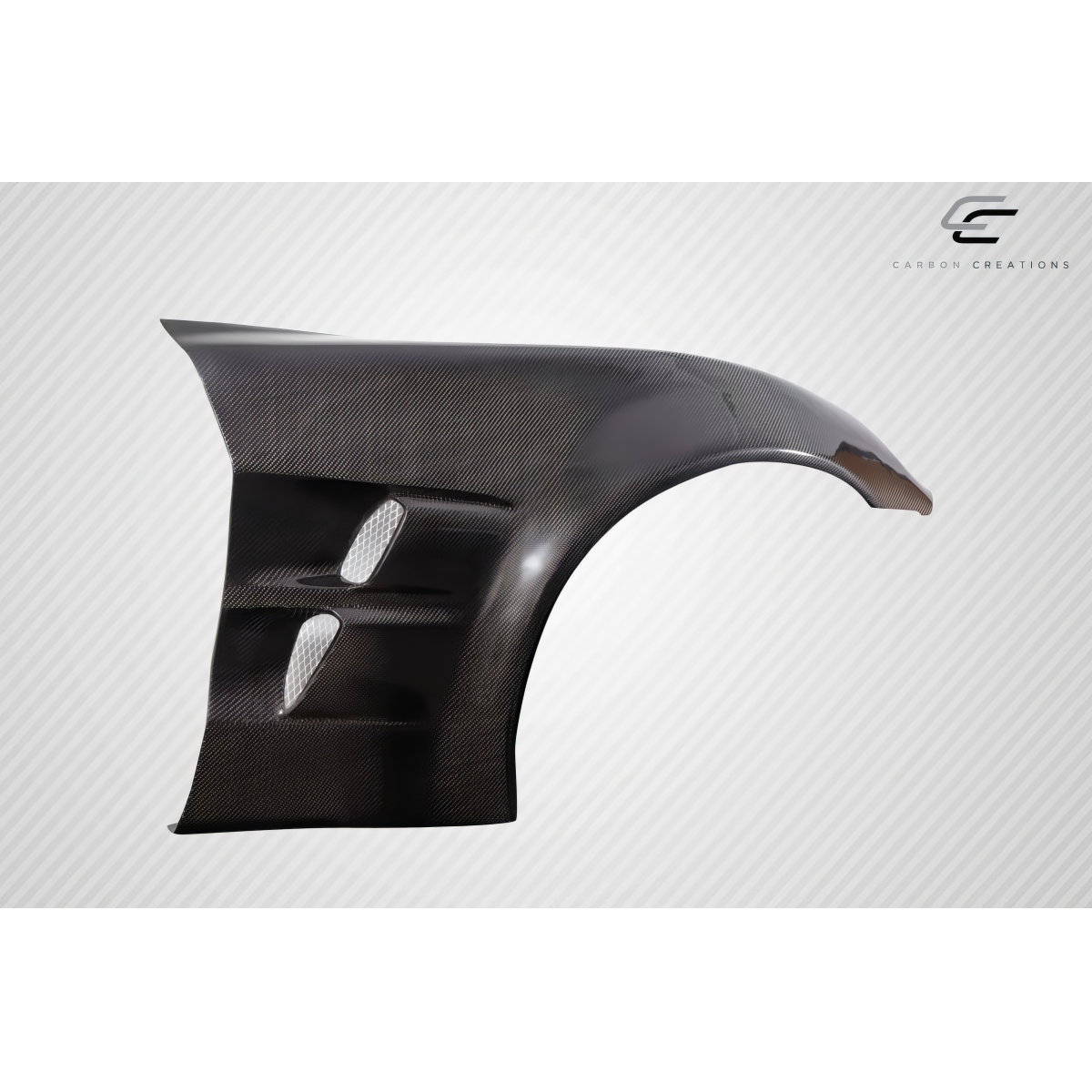 Modify your Chevrolet Corvette 2005 with our Exterior/Fenders - Angled side view of carbon fiber fender part