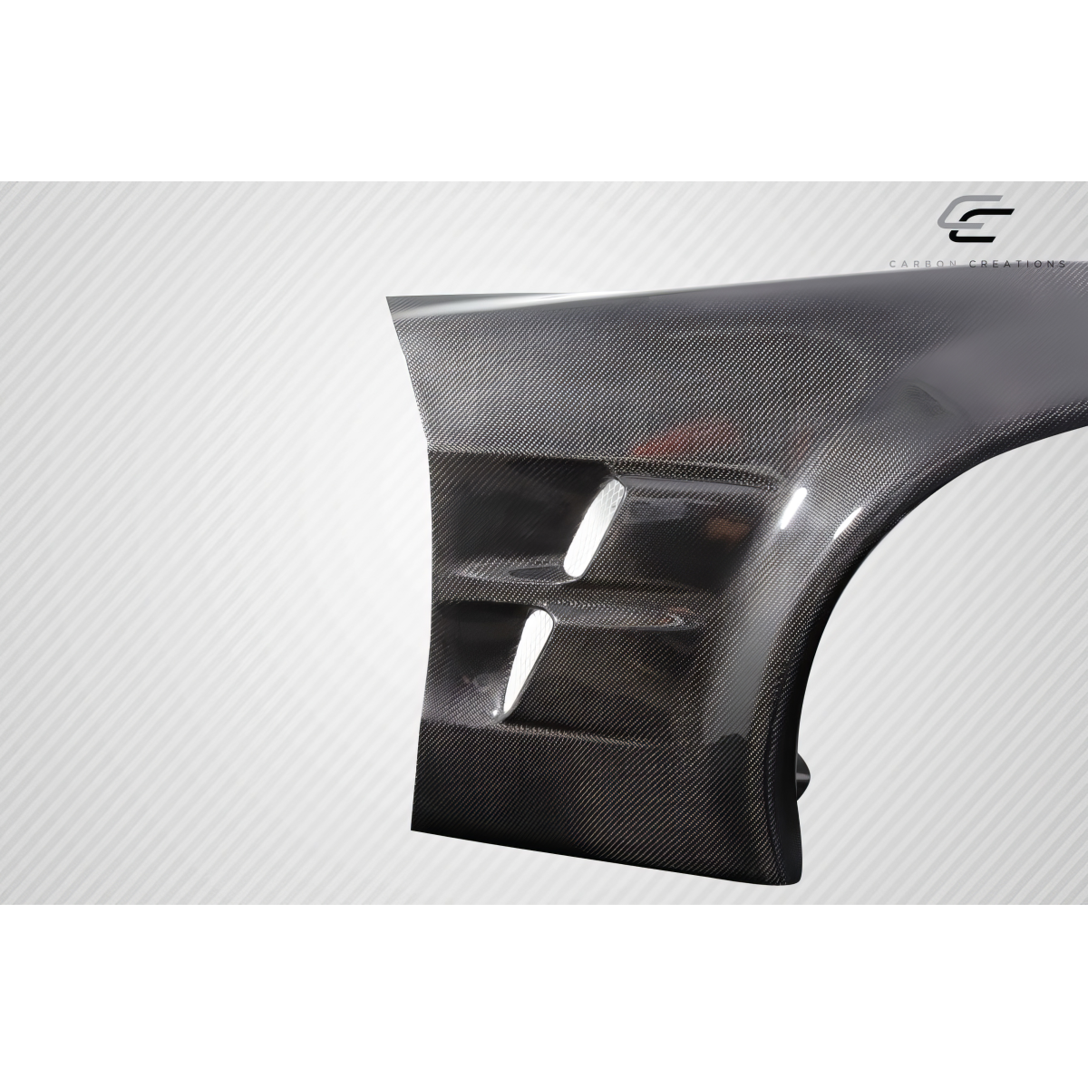 Modify your Chevrolet Corvette 2005 with our Exterior/Fenders - Front view angle of carbon fiber fender part