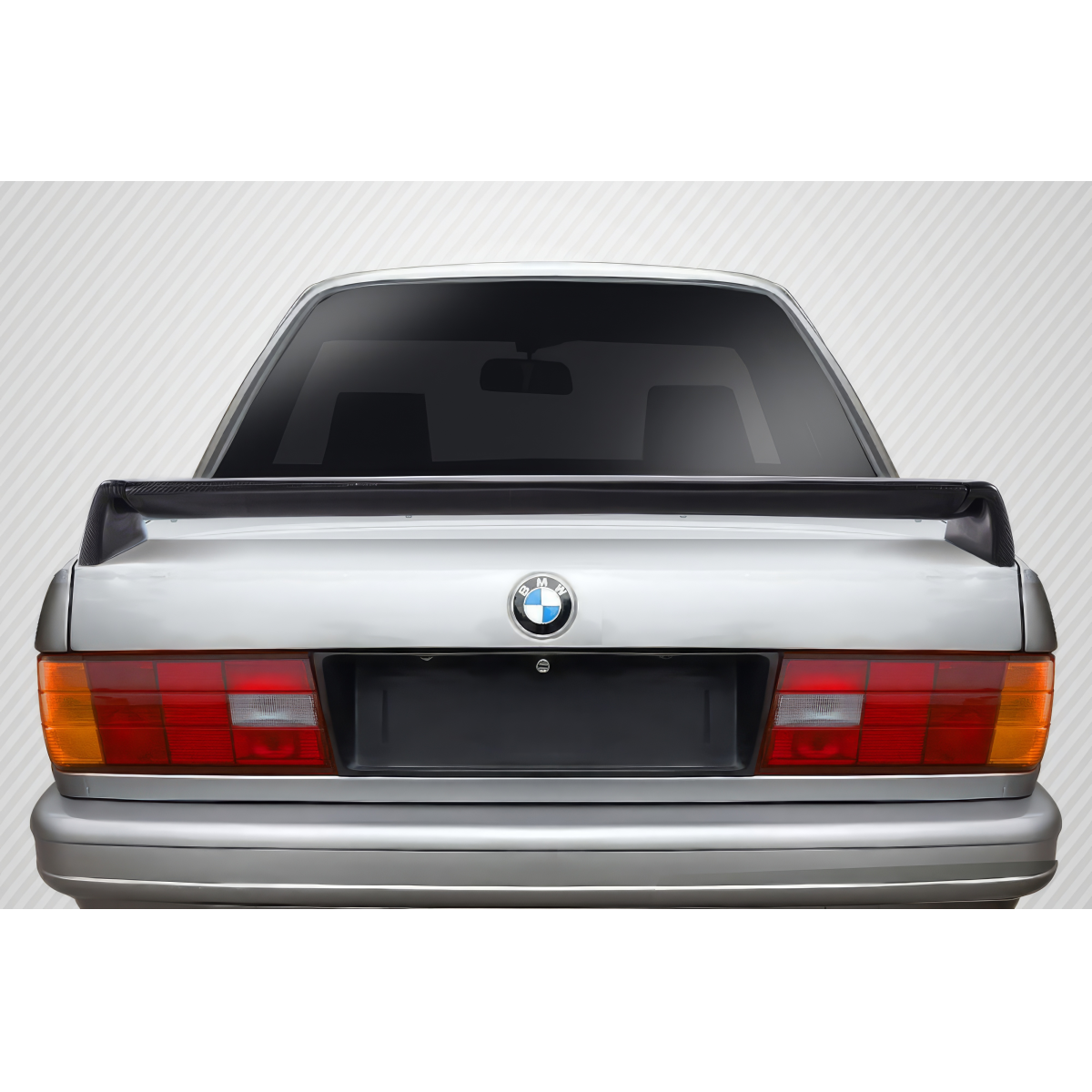 Modify your BMW 3-Series 1984 with our Exterior/Wings - Rear view of a car seen from a straight angle