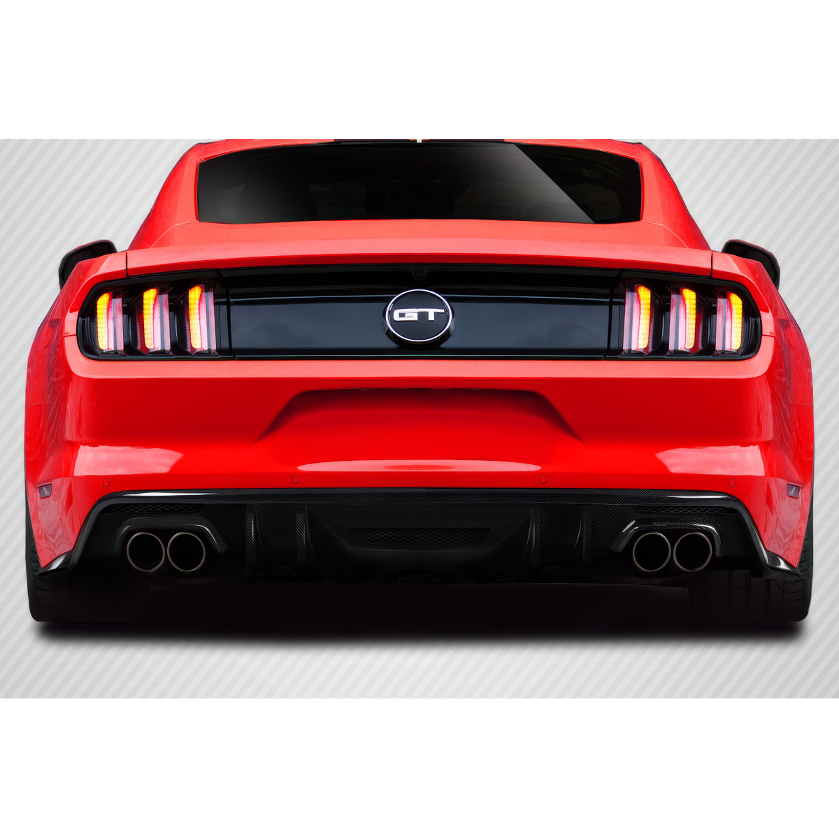 Modify your Ford Mustang 2015 with our Exterior/Diffusers - Rear view showing the diffuser at a straight angle