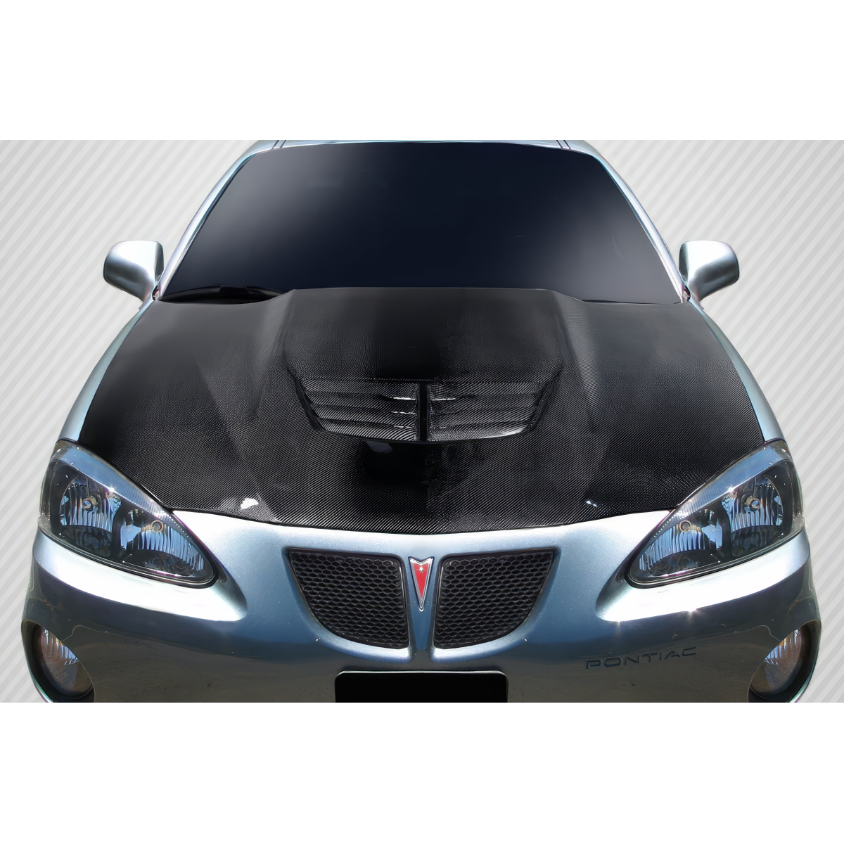 Modify your Pontiac Grand Prix 2004 with our Exterior/Hoods - Front view of hood at slight downward angle