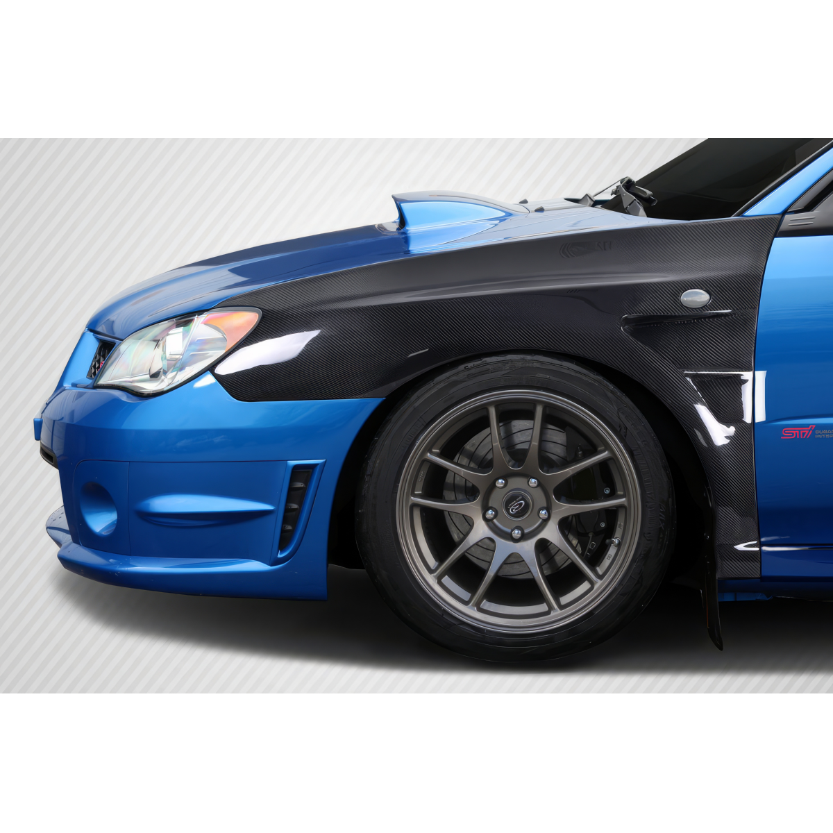 Modify your Subaru Impreza 2006 with our Exterior/Fenders - Angled view from the front showing fender details