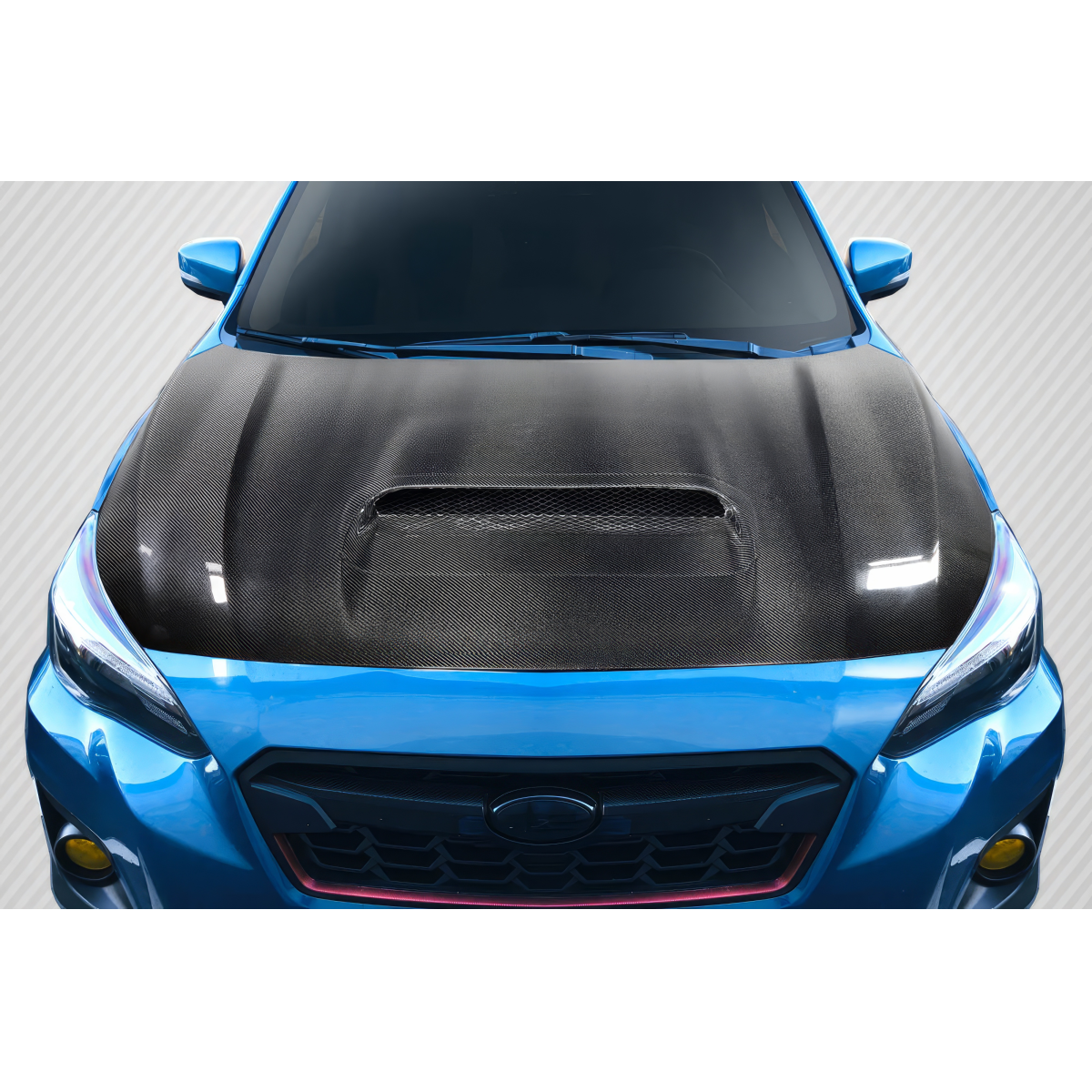 Modify your Subaru Crosstrek 2018 with our Exterior/Hoods - Front view of the hood at a slight angle