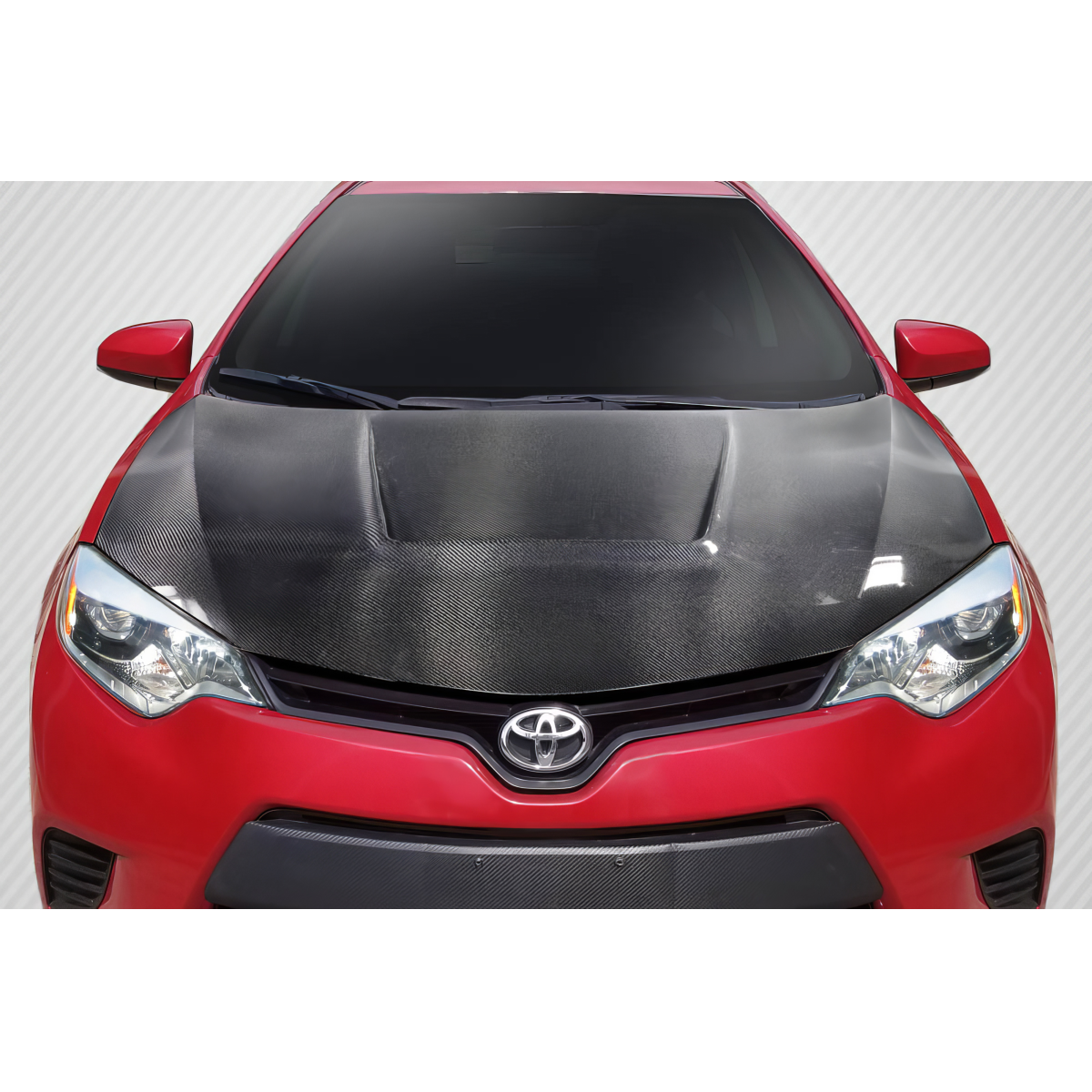 Modify your Toyota Corolla 2014 with our Exterior/Hoods - Front top view of the vehicle hood at a slight angle