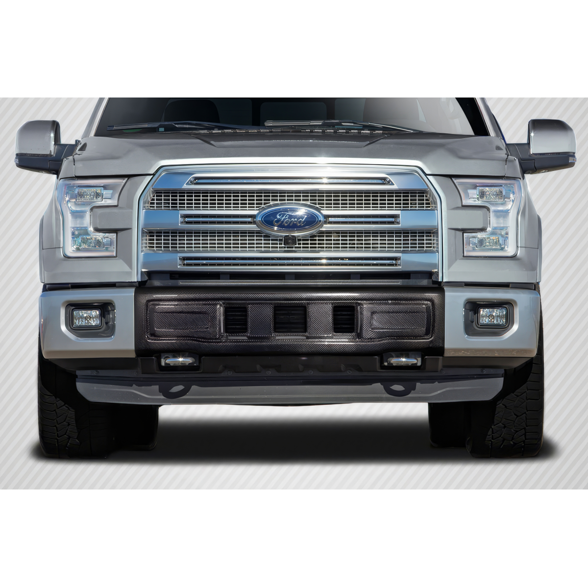 Modify your Ford F-150 2015 with our Exterior/Front Bumpers or Lips - Front view of vehicle at eye level angle