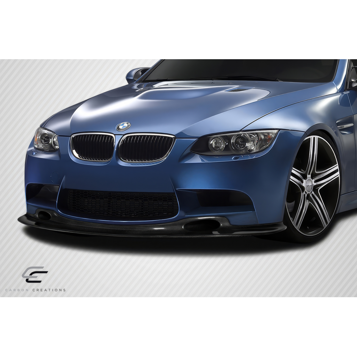 Modify your BMW M3 2008 with our Exterior/Front Bumpers or Lips - Front low angle view of BMW M3 car part