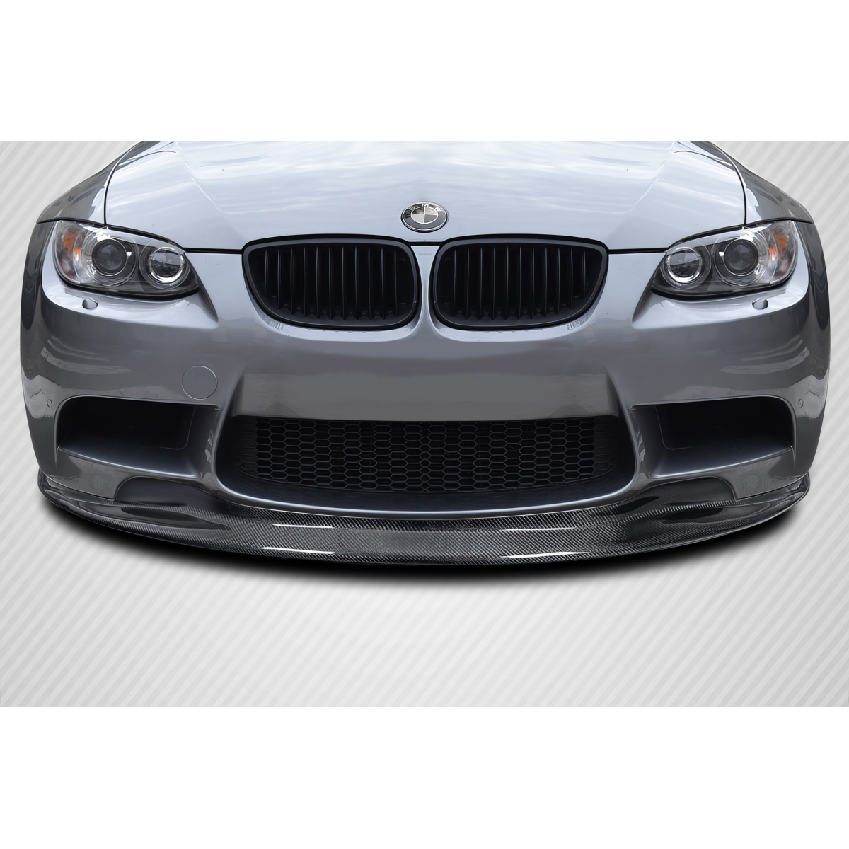 Modify your BMW M3 2008 with our Exterior/Front Bumpers or Lips - Viewed from front low angle showing front lip