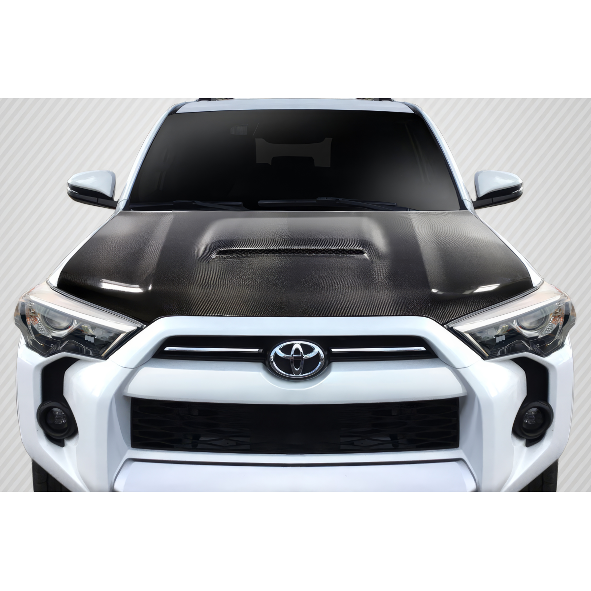 Modify your Toyota 4Runner 2010 with our Exterior/Hoods - Front view of carbon fiber hood on Toyota 4Runner