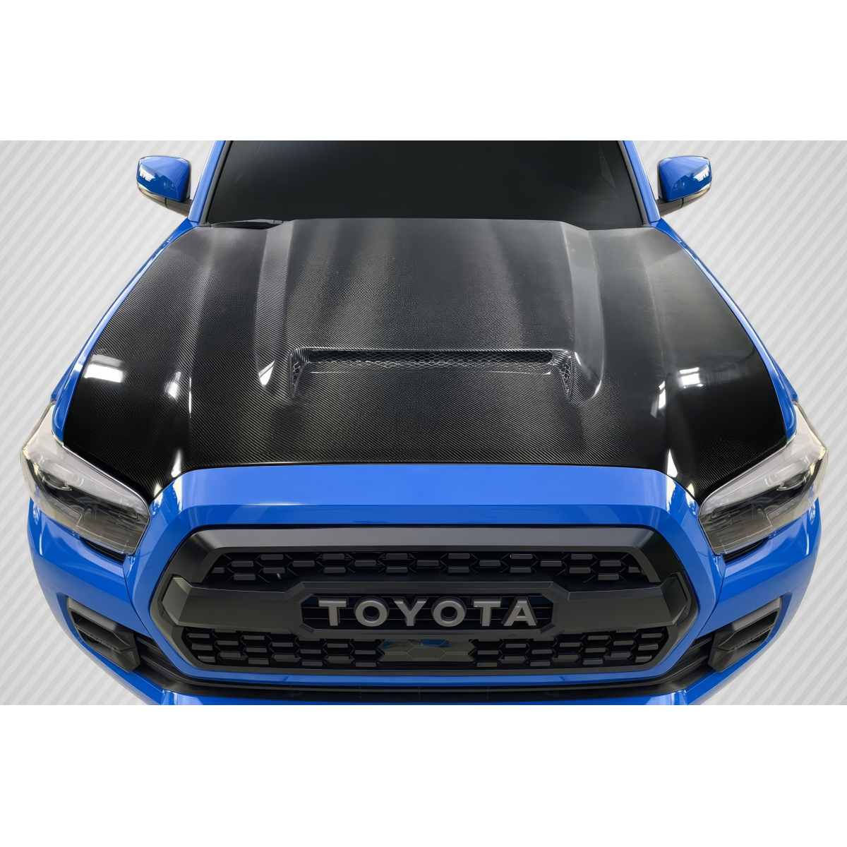 Modify your Toyota Tacoma 2016 with our Exterior/Hoods - Top down angle of the hood on the Toyota Tacoma