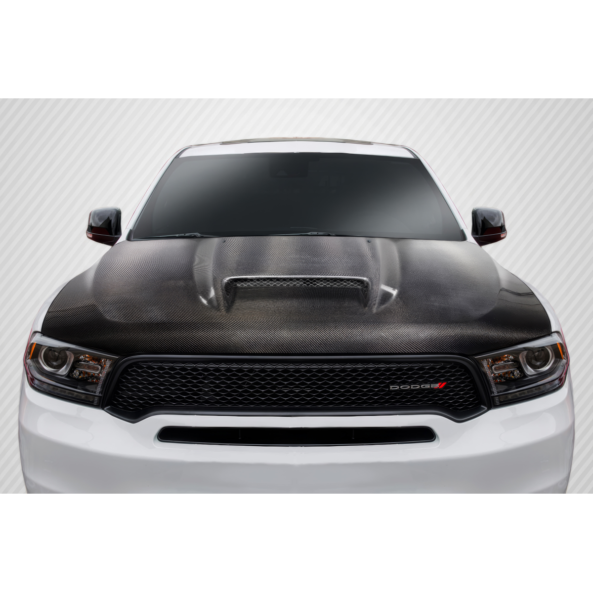 Modify your Dodge Durango 2011 with our Exterior/Hoods - Front view of a Dodge Durango hood