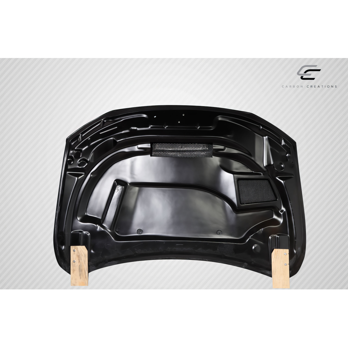 Modify your Dodge Durango 2011 with our Exterior/Hoods - Top down view of carbon fiber hood part