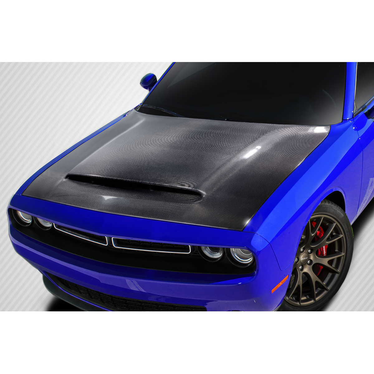 Modify your Dodge Challenger 2008 with our Exterior/Hoods - Vehicle hood viewed from a slight top angle