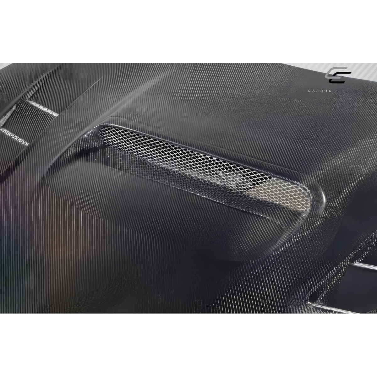 Modify your Subaru BRZ 2013 with our Exterior/Hoods - Angled top view showcasing carbon fiber texture