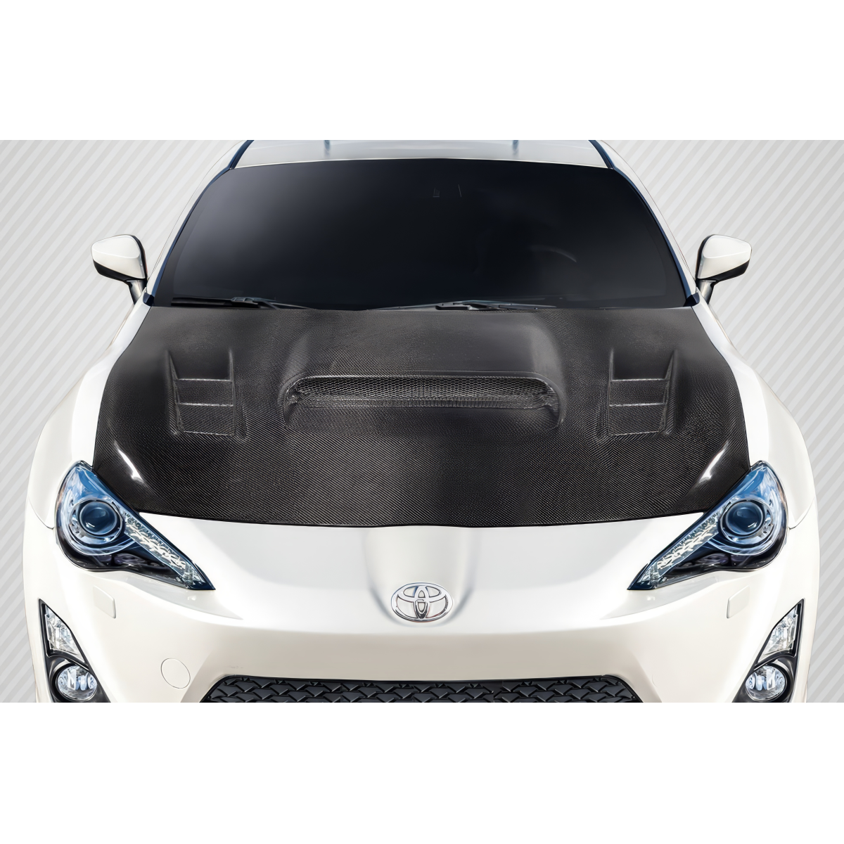 Modify your Subaru BRZ 2013 with our Exterior/Hoods - Front view of a hood at a slight top angle