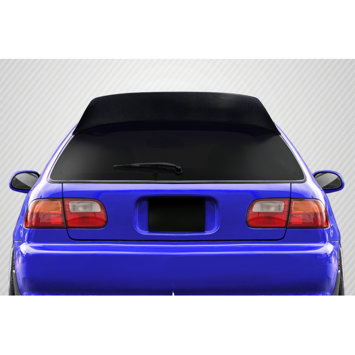 Modify your Honda Civic 1992 with our Exterior/Wings - Rear angle view of the vehicle showing spoiler