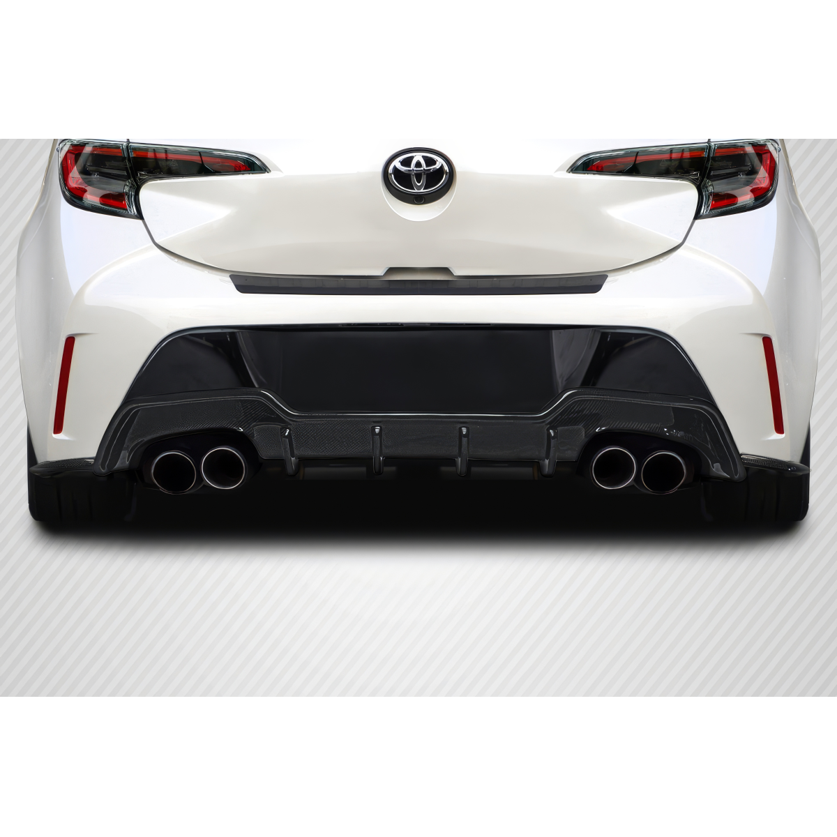 Modify your Toyota Corolla 2019 with our Exterior/Diffusers - Rear view of a vehicle part at a straight angle