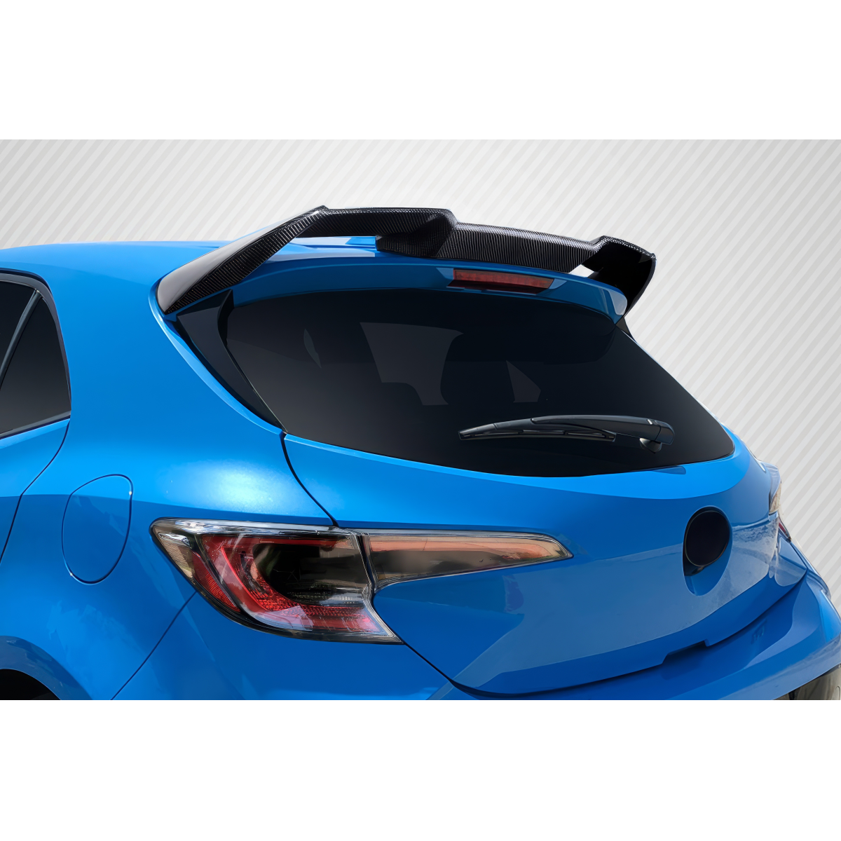 Modify your Toyota Corolla 2019 with our Exterior/Wings - Rear angle showing roof wing spoiler on vehicle