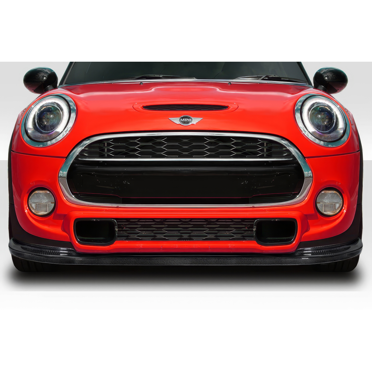 Modify your Mini Cooper 2014 with our Exterior/Front Bumpers or Lips - Front view of Mini Cooper part at eye level