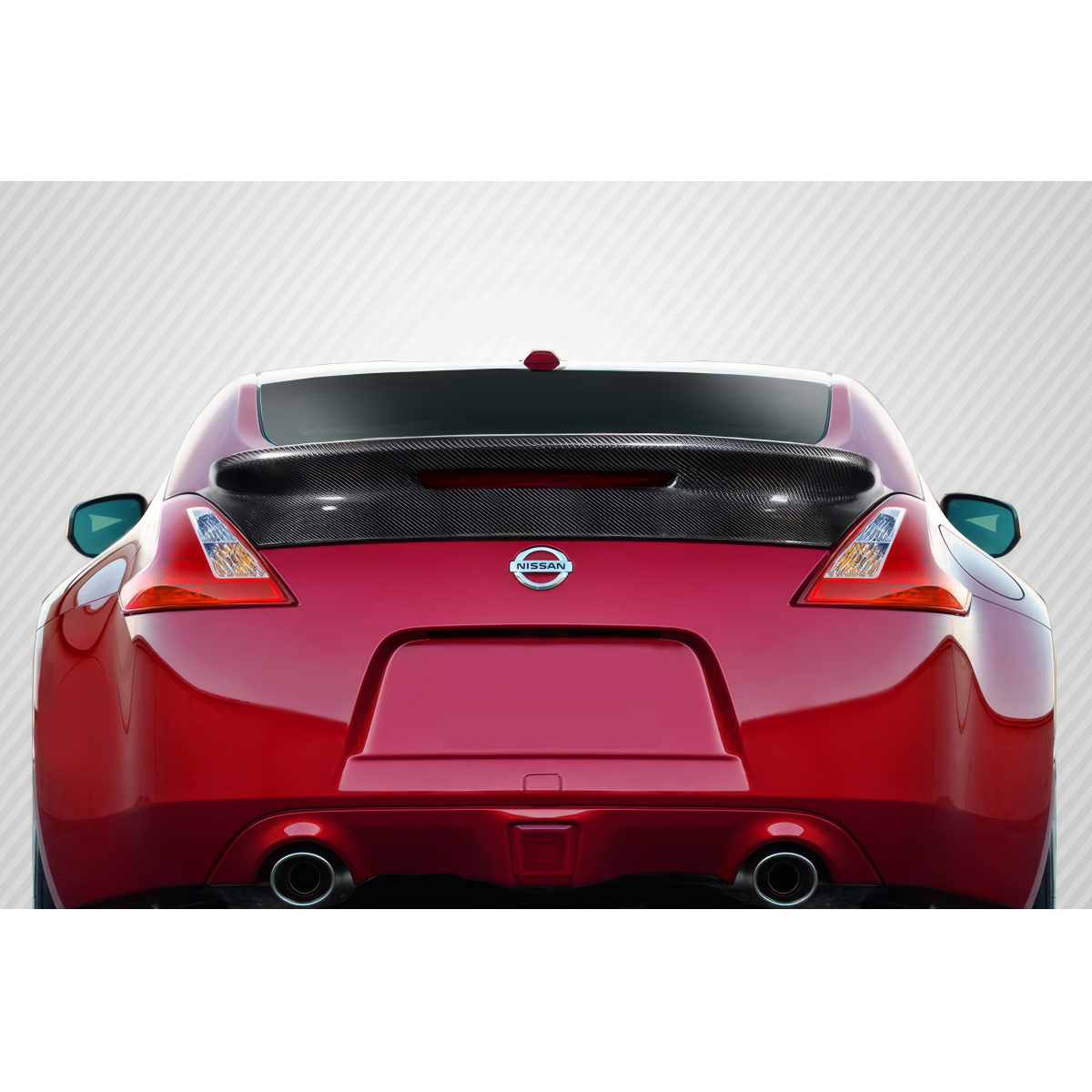 Modify your Nissan 370Z 2009 with our Exterior/Wings - Rear view angle of the vehicle