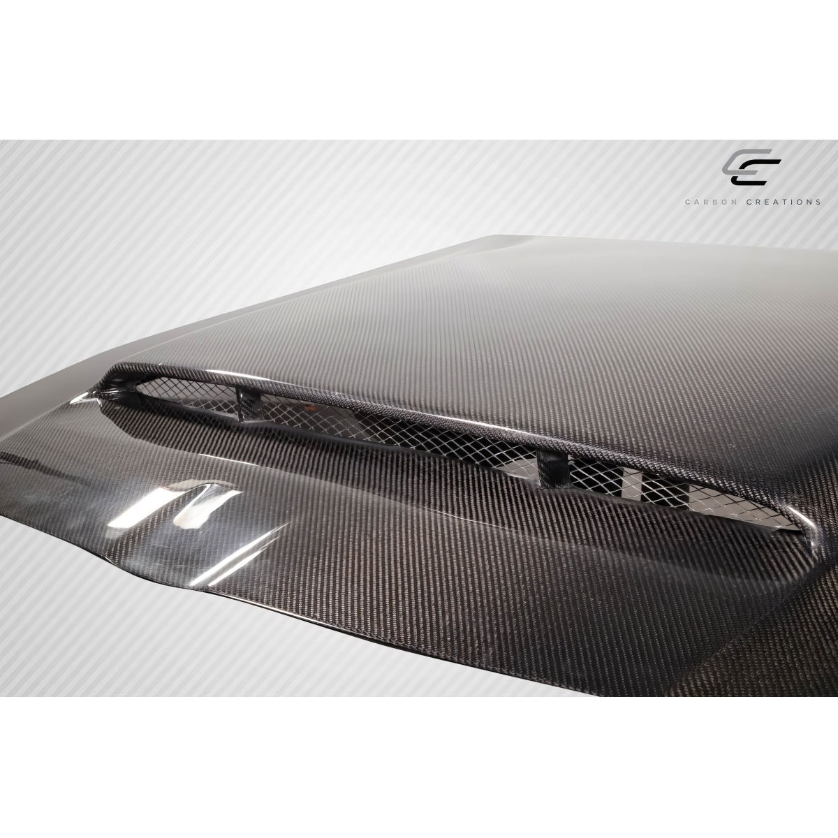 Modify your Chrysler 300 2011 with our Exterior/Hoods - Image shows hood from slightly above and front angle