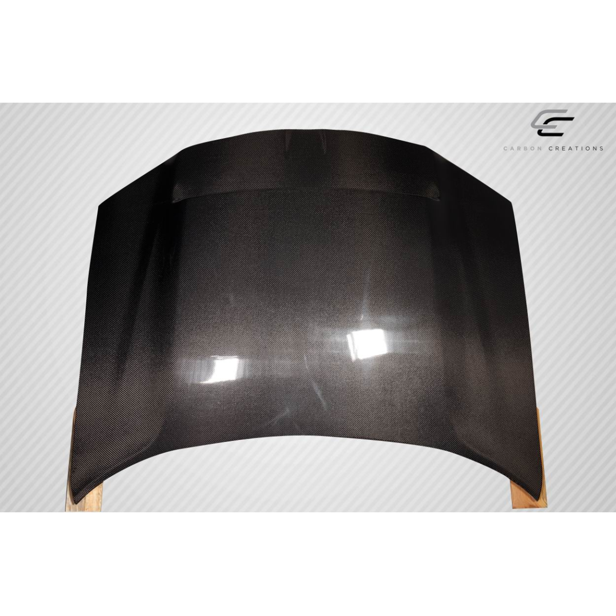 Modify your Chrysler 300 2011 with our Exterior/Hoods - Part viewed from a front top angle