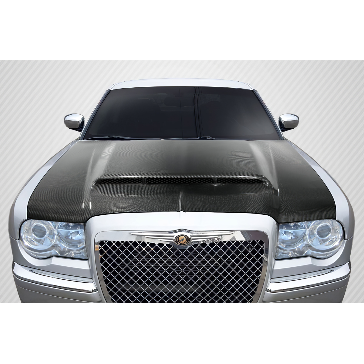 Modify your Chrysler 300 2005 with our Exterior/Hoods - Front view of the vehicle hood