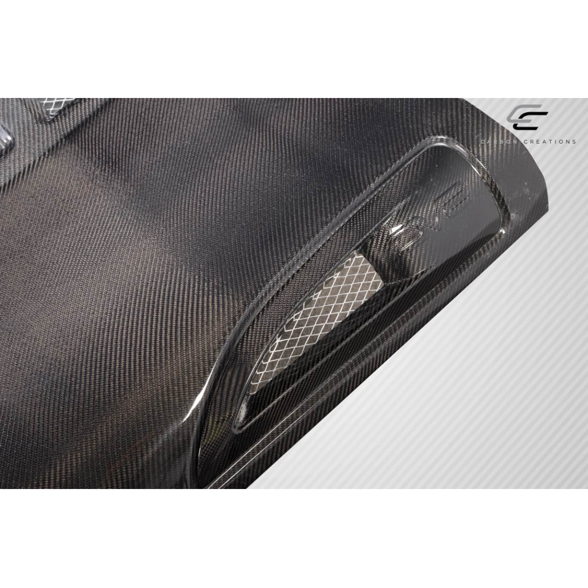 Modify your Jeep Wrangler 2007 with our Exterior/Hoods - Angled view of carbon fiber hood surface