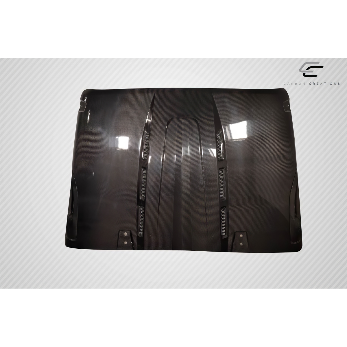 Modify your Jeep Wrangler 2007 with our Exterior/Hoods - Part viewed from a top down perspective