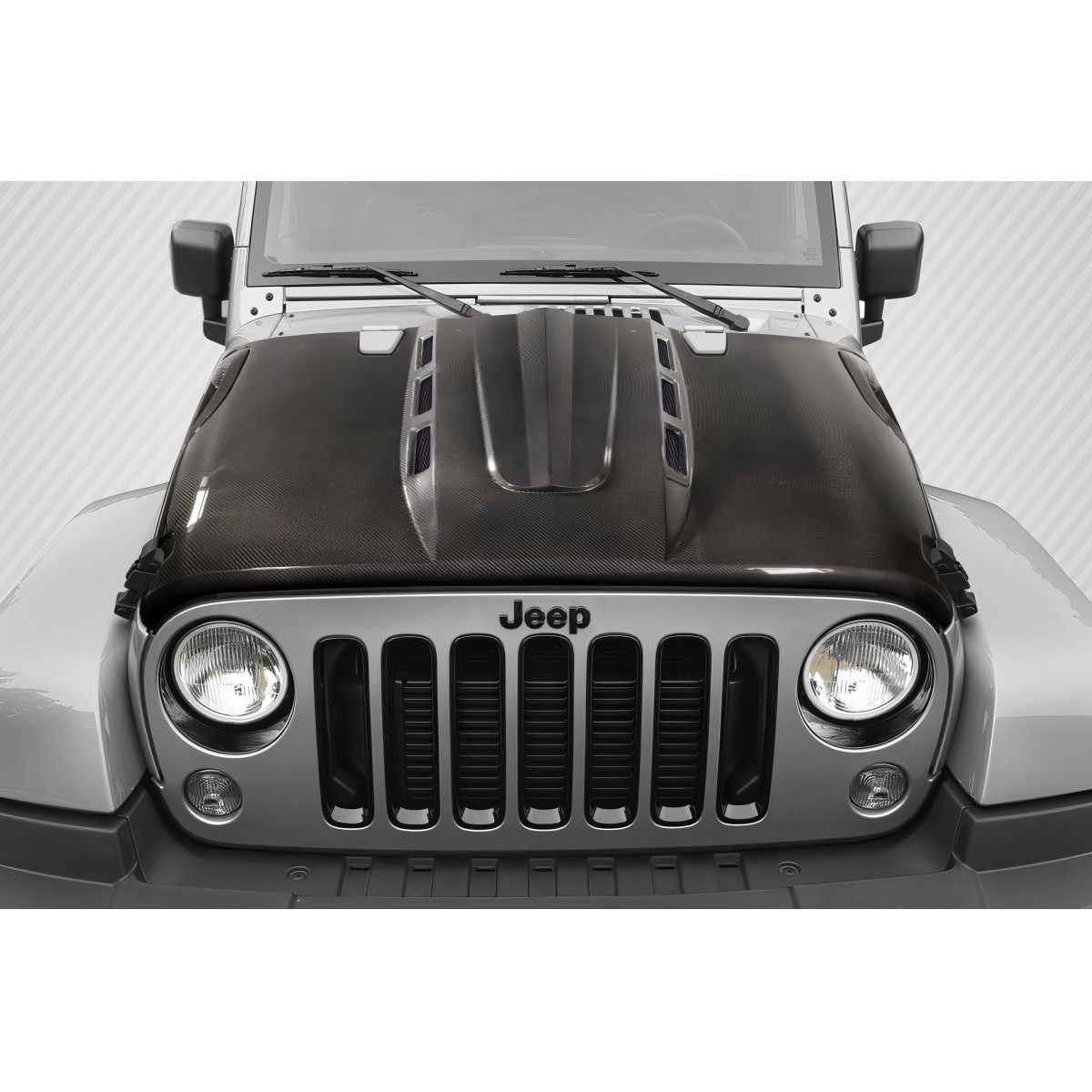 Modify your Jeep Wrangler 2007 with our Exterior/Hoods - Top down view of the Jeep hood