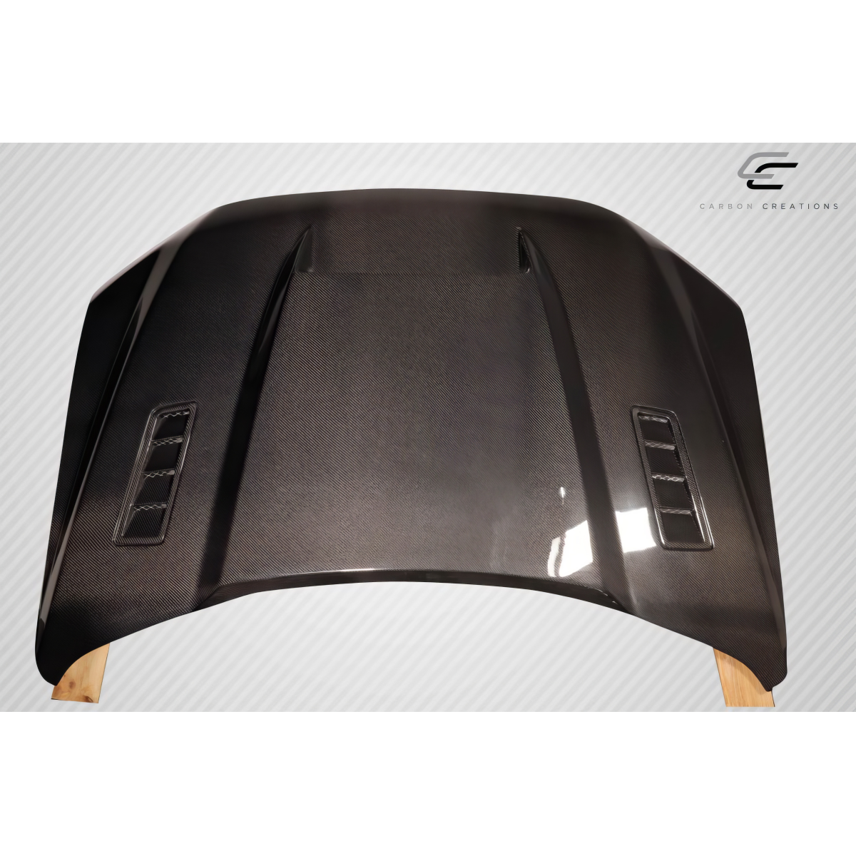 Modify your Ford F-150 2015 with our Exterior/Hoods - Part is viewed from a top down angle